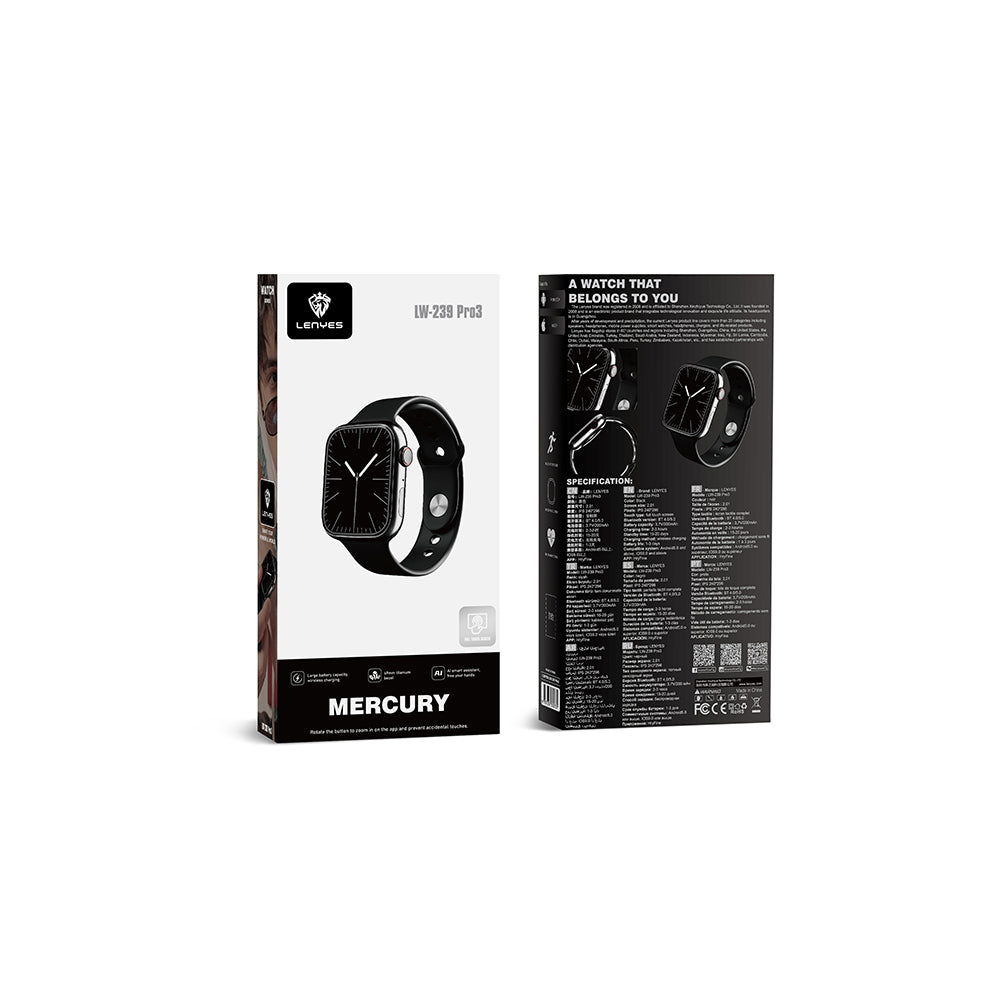Lenyes LW-239 Pro3 iOS ve Android Uyumlu Akıllı Saat Gümüş