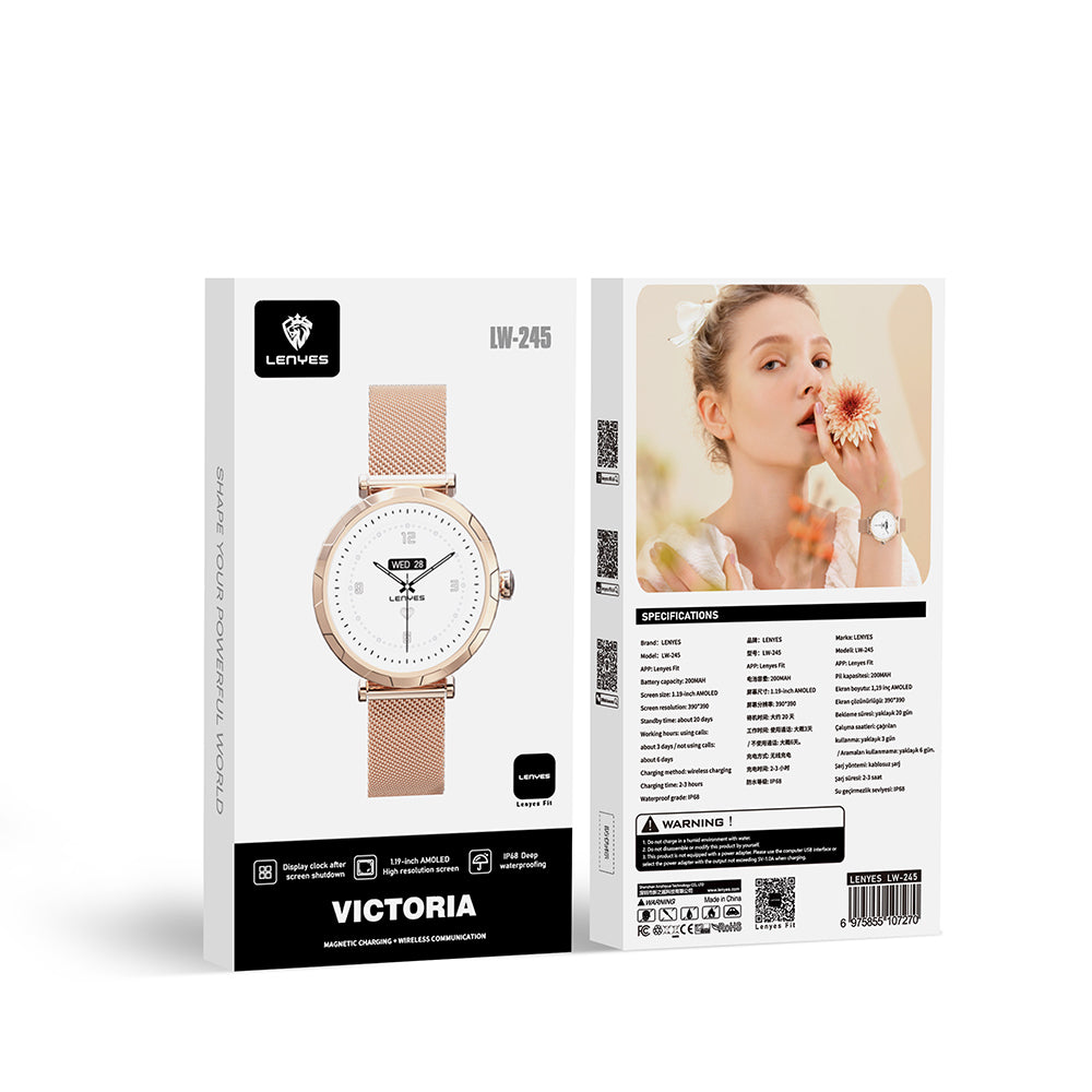 Lenyes LW-245 iOS ve Android Uyumlu Akıllı Saat Gold