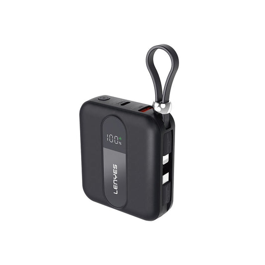 Lenyes P562L Dijital LED Göstergeli Type-C ve Lightning Kablolu Powerbank 22.5W 10000mAh