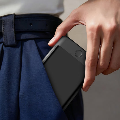 Lenyes PW0008D PD 20W LED Ekranlı Yapay Zeka Destekli Ultra İnce Wireless Powerbank 15W 5000mAh Siyah