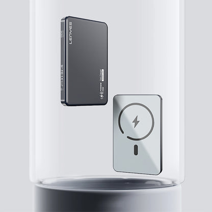 Lenyes PW019D PD 20W Ultra İnce Hızlı Şarj Özellikli Wireless Powerbank 15W 5000mAh Gold