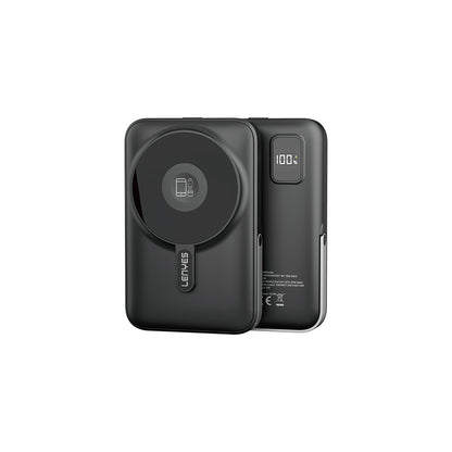Lenyes PW1002D 20W Dijital LED Ekranlı Standlı Wireless Powerbank 15W 10000mAh Siyah