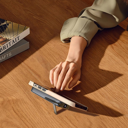 Lenyes PW1009D PD 35W Qi2 Teknolojili Type-C Kablolu Standlı Wireless Powerbank 15W 10000mAh Gri