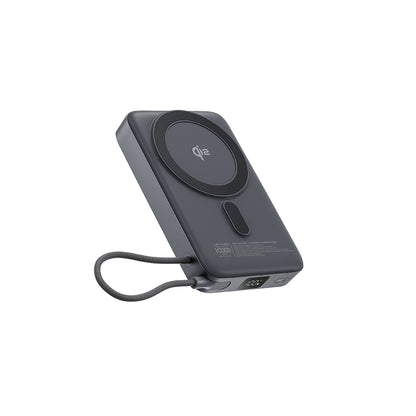 Lenyes PW1009D PD 35W Qi2 Teknolojili Type-C Kablolu Standlı Wireless Powerbank 15W 10000mAh Gri