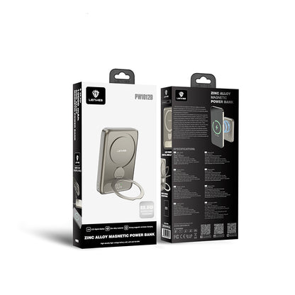 Lenyes PW1012D PD 20W Dijital LED Göstergeli 360 Derece Dönebilen Standlı Kablosuz Şarj Özellikli Wireless Powerbank 15W 10000mAh Gold