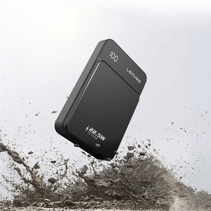 Lenyes PW126D Dijital LED Ekranlı Kablosuz Şarj Özellikli Powerbank 22.5W 10.000mAh Siyah