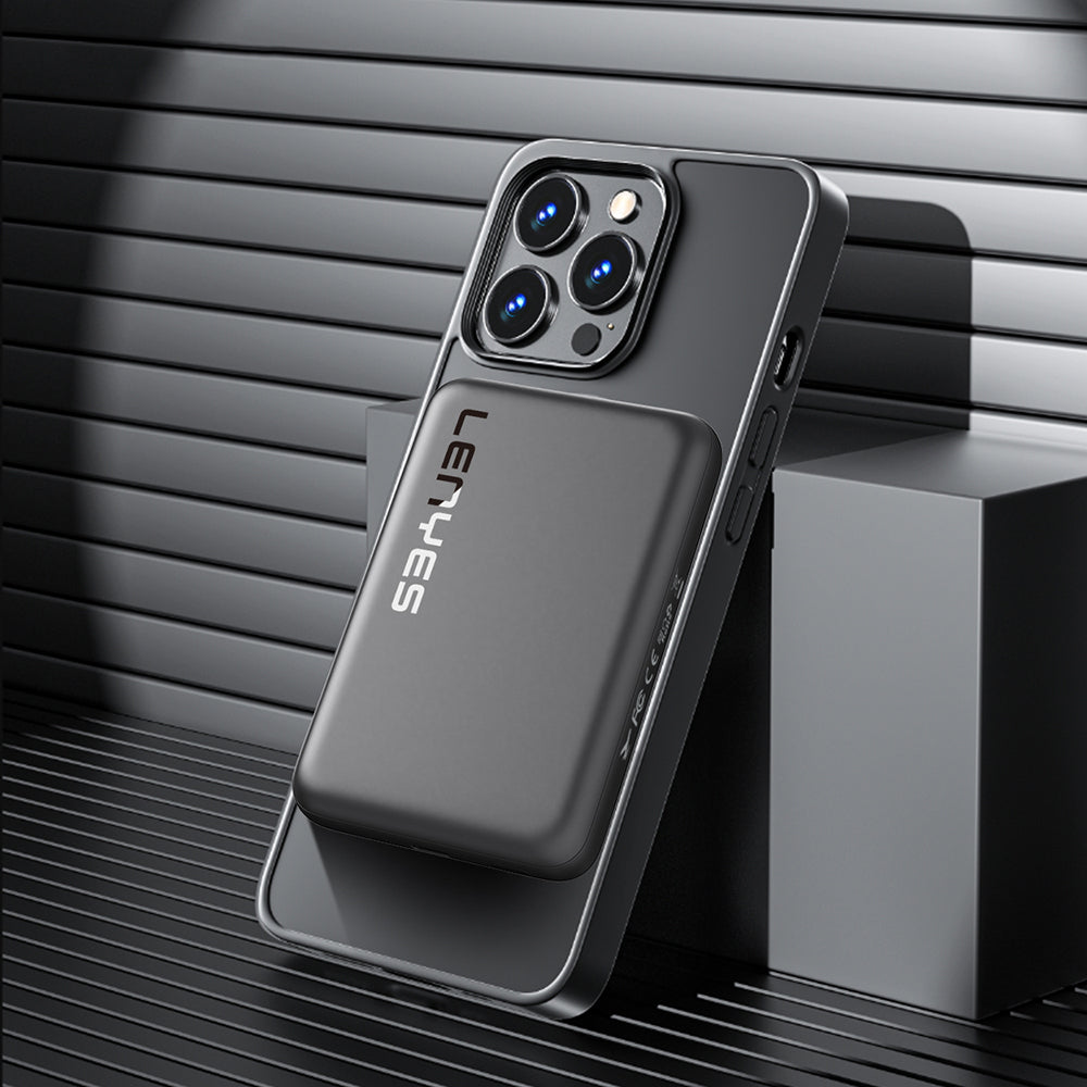 Lenyes PW139D PD 20W Ultra İnce Hızlı Şarj Özellikli Wireless Powerbank 15W 10000mAh Siyah