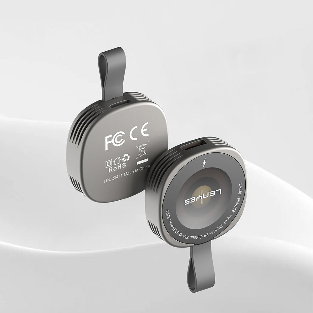 Lenyes PW316 Akıllı Saat Mini Wireless Magnetik Şarj Aleti 2.5W Gri