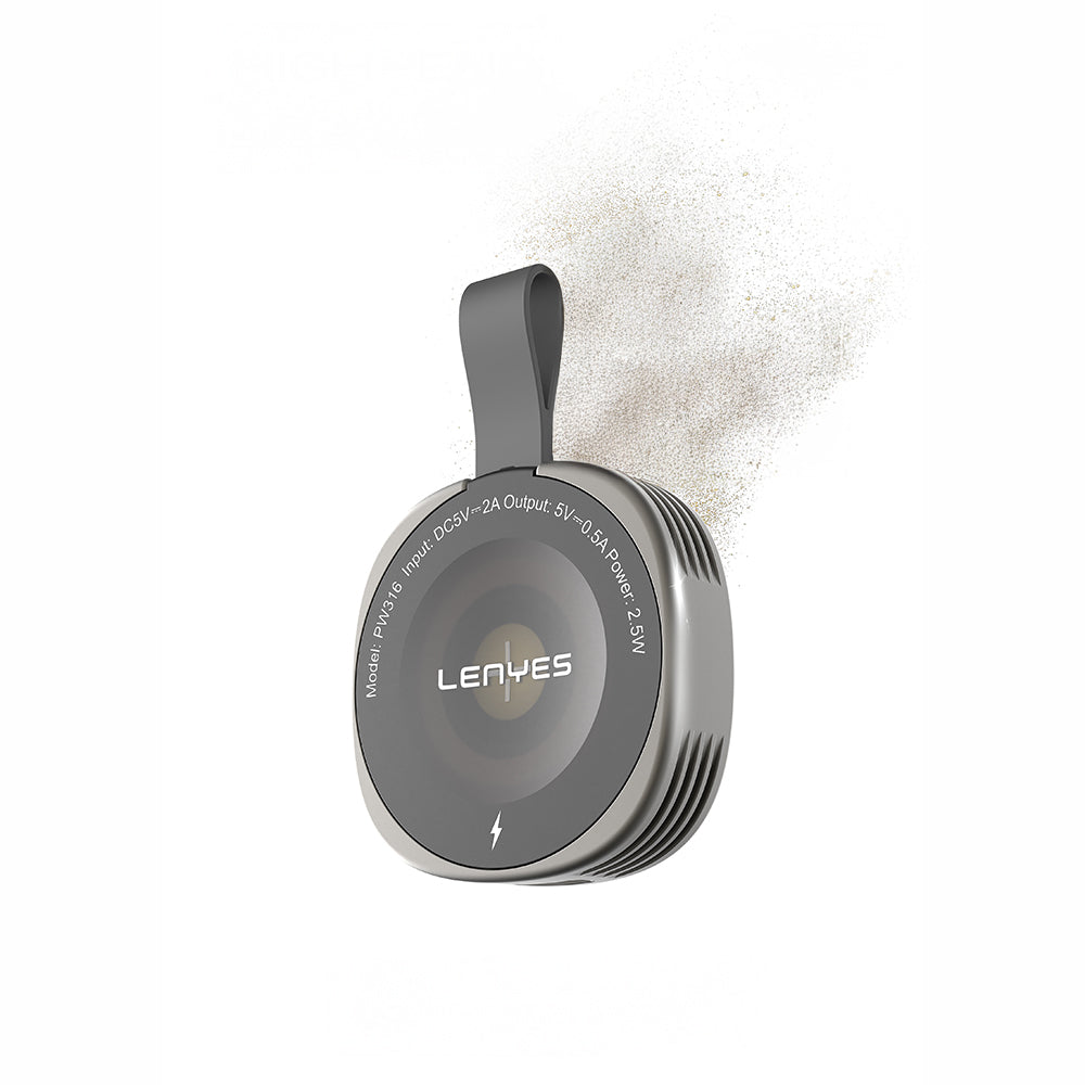 Lenyes PW316 Akıllı Saat Mini Wireless Magnetik Şarj Aleti 2.5W Gri