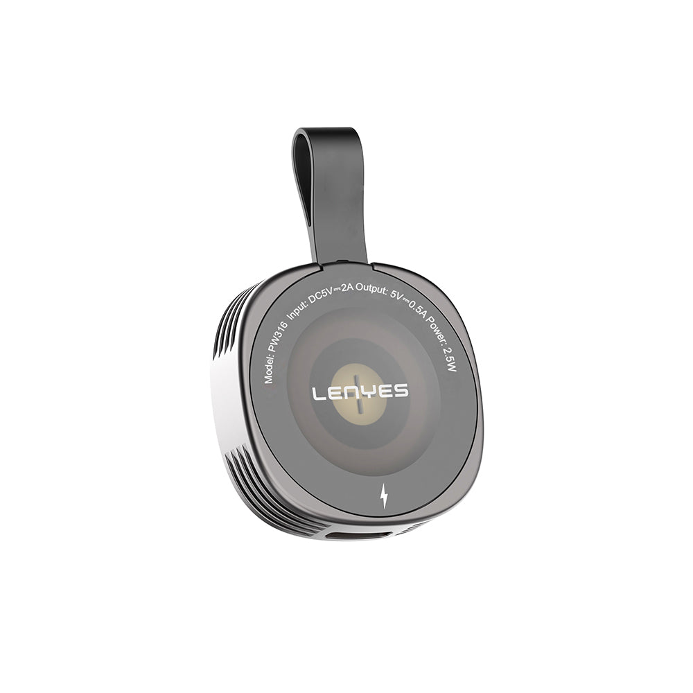 Lenyes PW316 Akıllı Saat Mini Wireless Magnetik Şarj Aleti 2.5W Gri