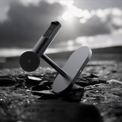 Lenyes PW319 Qi2 Şarj Teknolojili Ambiyans Işıklı Telefon&Akıllı Saat&Kulaklık 15W 3in1 Kablosuz Şarj Standı Gri