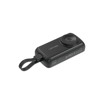 Lenyes PX0001D Akıllı Saat Kablosuz Şarj Özellikli Taşınabilir Type-C Kablolu Powerbank 2000mAh 2W Siyah