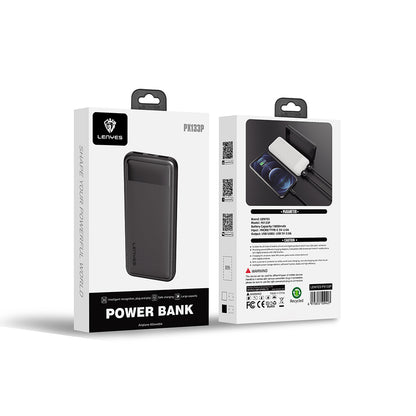 Lenyes PX133P Led Işık Göstergeli Taşınabilir Powerbank 10W 10000mAh Siyah