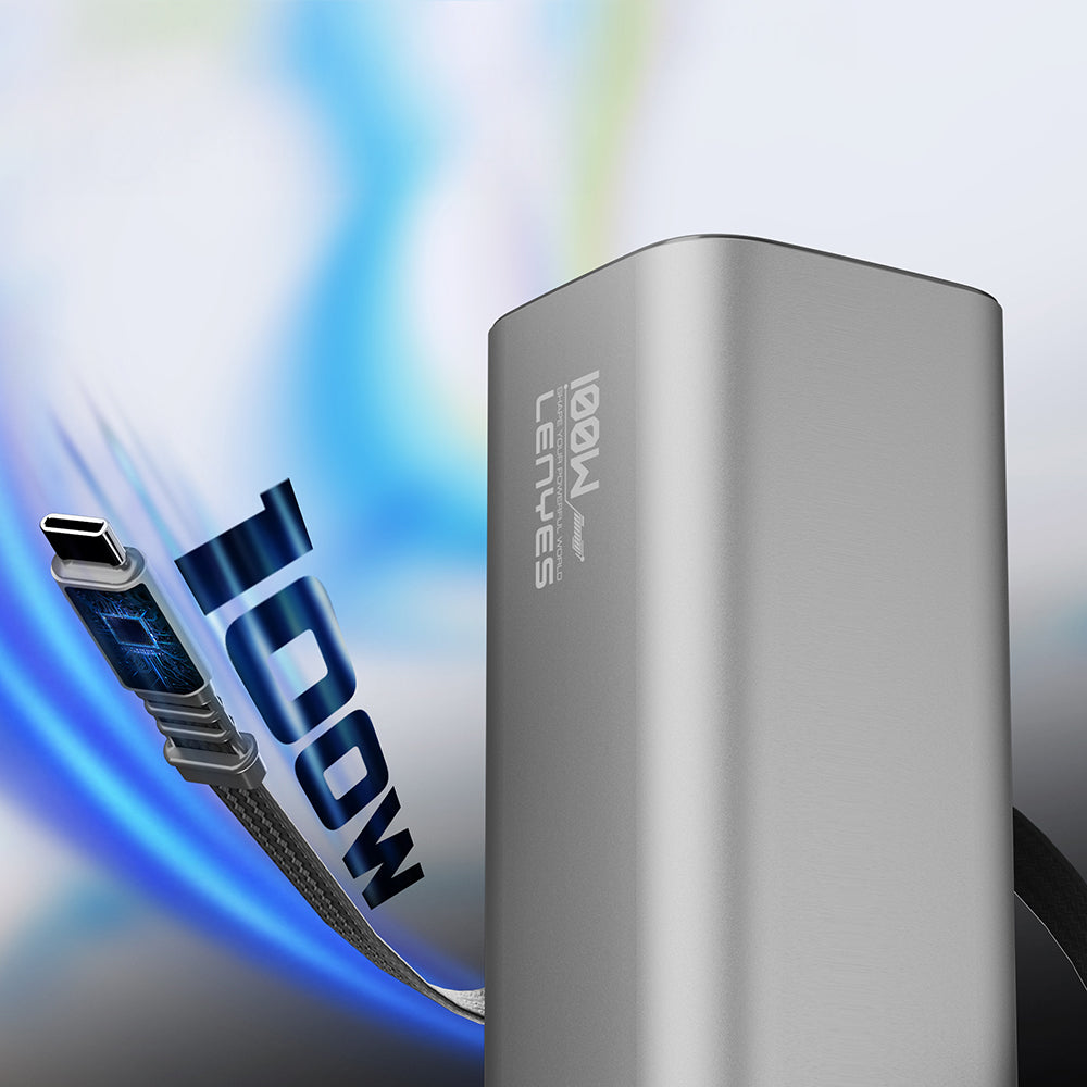 Lenyes PX2001D Hızlı Şarj Özellikli Dijital LED Göstergeli Taşınabilir Powerbank 100W 20000mAh Gümüş