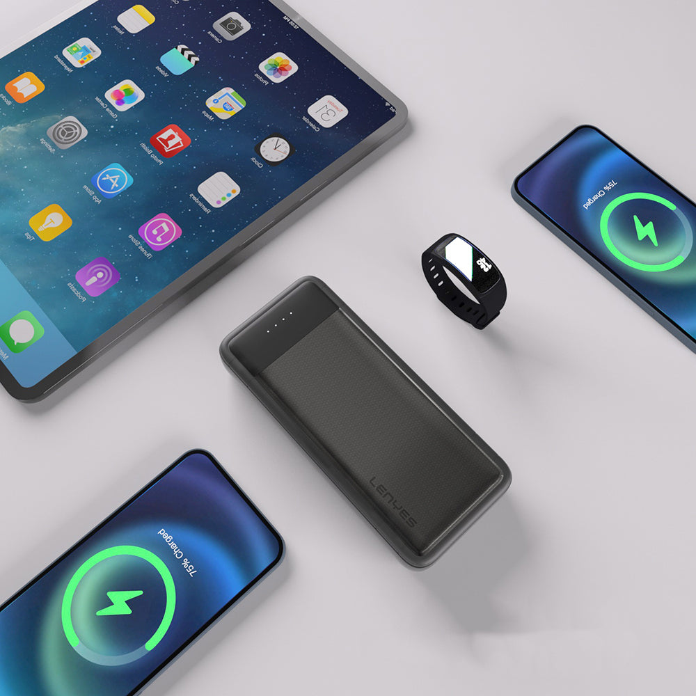 Lenyes PX233P Led Işık Göstergeli Taşınabilir Powerbank 10W 20000mAh Siyah