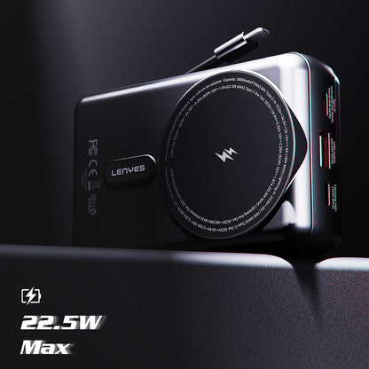 Lenyes PX274D PD 22.5W Standlı M-safe Şarj Özellikli Wireless Powerbank 15W 20000mAh Siyah