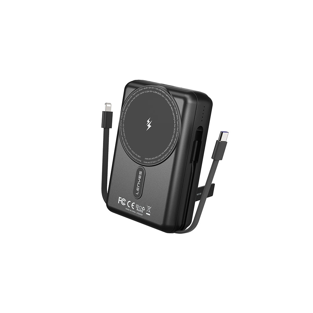 Lenyes PX274D PD 22.5W Standlı M-safe Şarj Özellikli Wireless Powerbank 15W 20000mAh Siyah