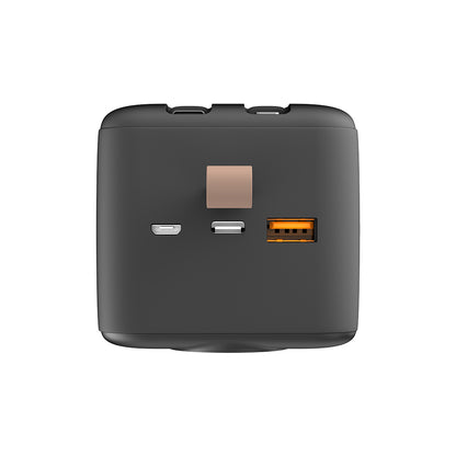 Lenyes PX587D Dijital LED Ekranlı Type-C ve Lightning Kablolu Powerbank 22.5W 50.000mAh Siyah