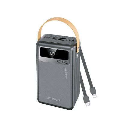 Lenyes PX691D LED Göstergeli Taşınabilir Askılı Powerbank 22.5W 60.000mAh Siyah
