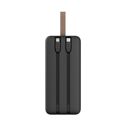 Lenyes PXD487D Dijital LED Göstergeli Type-C ve Lightning Kablolu Askılı Powerbank 22.5W 40.000mAh Siyah