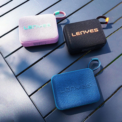 Lenyes S216 Su Geçirmez Özellikli RGB Işıklı Askılı Mini Bluetooth Speaker Hoparlör v5.3 Pembe
