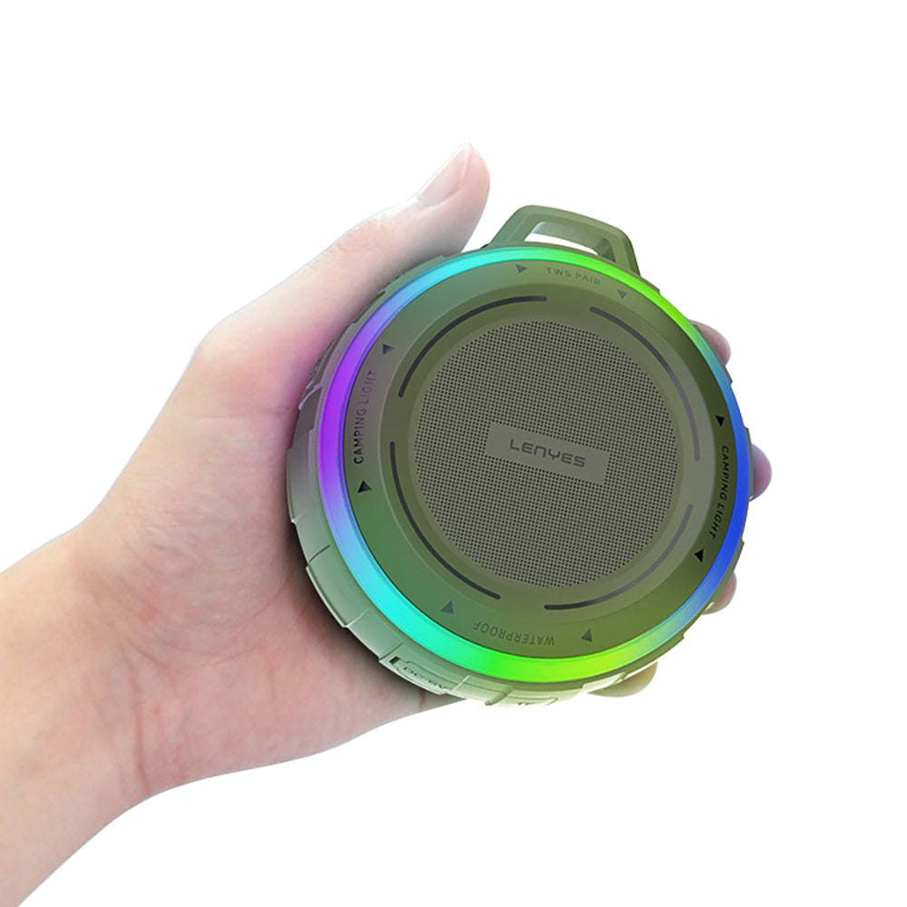 Lenyes S223 RGB Işıklı Askı Aparatlı Mini Bluetooth Speaker Hoparlör v5.3 Siyah