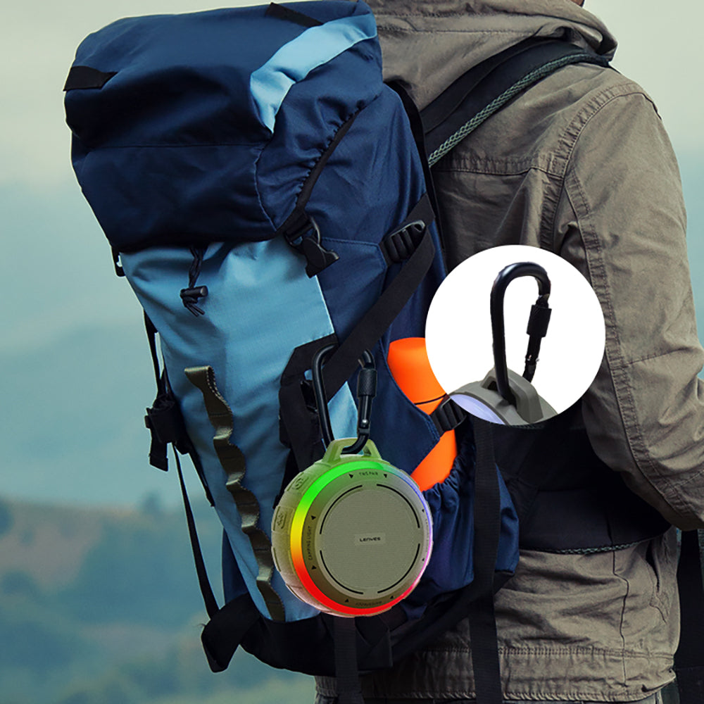 Lenyes S223 RGB Işıklı Askı Aparatlı Mini Bluetooth Speaker Hoparlör v5.3 Siyah