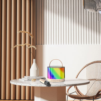 Lenyes S229 RGB Işıklı Askılı Mikrofonlu Bluetooth Speaker Hoparlör v5.3 Bej