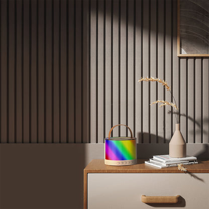 Lenyes S229 RGB Işıklı Askılı Mikrofonlu Bluetooth Speaker Hoparlör v5.3 Bej