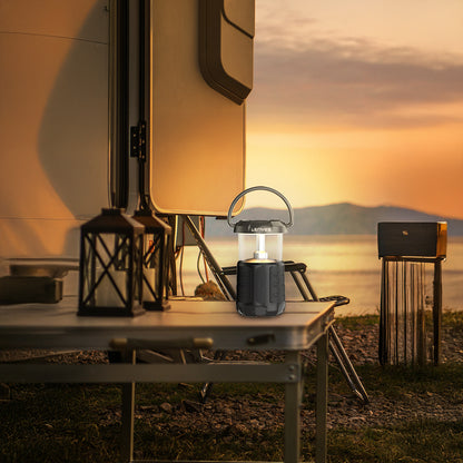 Lenyes S230 Kamp Gece Lambalı Bluetooth Speaker Hoparlör v5.3 Siyah