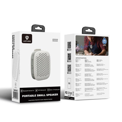 Lenyes S232 TWS Mandallı Bluetooth Speaker Hoparlör v5.4 Sarı