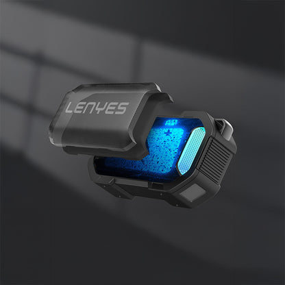 Lenyes S233 Ritme Duyarlı RGB Işıklı Taşınabilir Su Geçirmez TWS Bluetooth Hoparlör Siyah