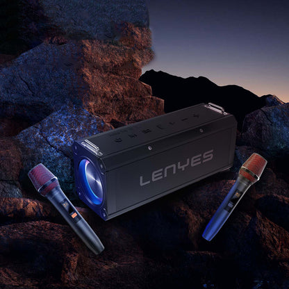 Lenyes S828 RGB Led Işıklı TWS Bluetooth Speaker Hoparlör v5.0 Siyah