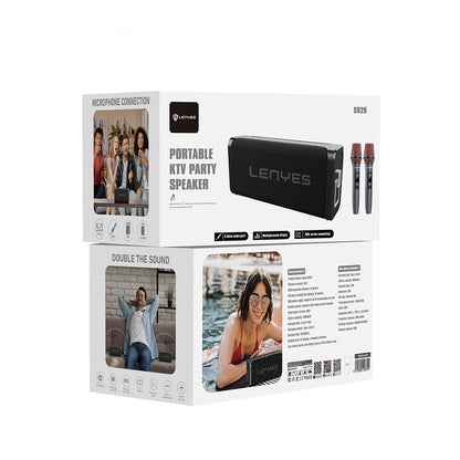 Lenyes S829 Karaoke Mikrofonlu Bluetooth Speaker Hoparlör v5.0 Siyah