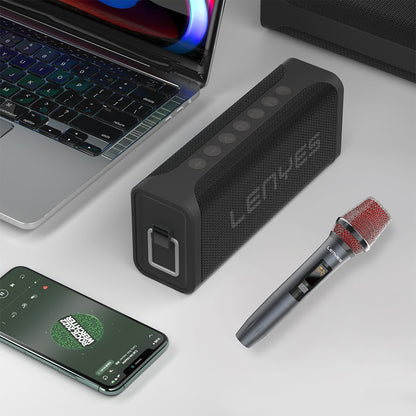 Lenyes S829 Karaoke Mikrofonlu Bluetooth Speaker Hoparlör v5.0 Siyah