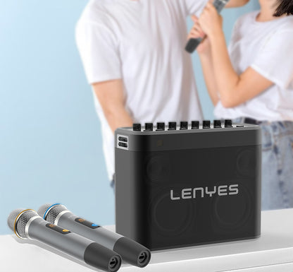 Lenyes S830 Mikrofonlu Çoklu Giriş TWS Karaoke Bluetooth Hoparlör v5.0 160W Siyah
