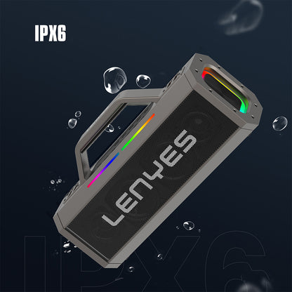 Lenyes S833 RGB Led Işıklı Bluetooth Speaker Hoparlör ve Karaoke Bluetooth Mikrofon v5.0 Siyah