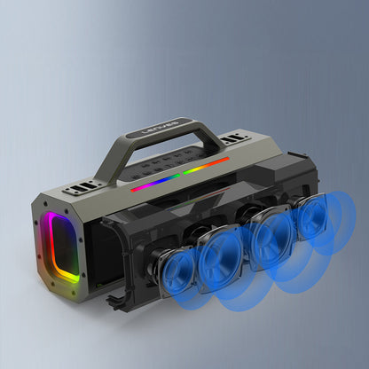 Lenyes S833 RGB Led Işıklı Bluetooth Speaker Hoparlör ve Karaoke Bluetooth Mikrofon v5.0 Siyah