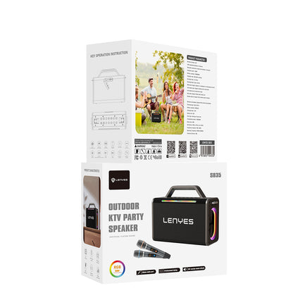 Lenyes S835 RGB Led Işıklı Bluetooth Speaker Hoparlör v5.0 Siyah