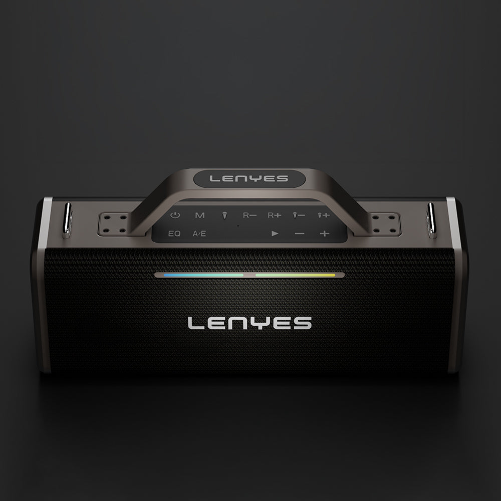 Lenyes S838 RGB Işıklı Taşınabilir Çift Mikrofonlu TWS Bluetooth Speaker Hoparlör v5.0 Siyah