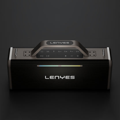 Lenyes S838 RGB Işıklı Taşınabilir Çift Mikrofonlu TWS Bluetooth Speaker Hoparlör v5.0 Siyah