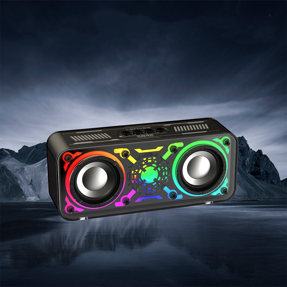 Lenyes S842 RGB Led Işıklı TWS Bluetooth Hoparlör v5.3 18W Bej