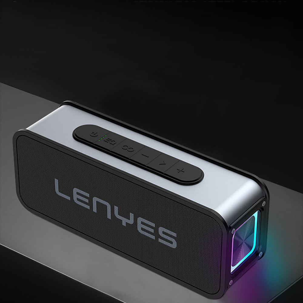 Lenyes S856 RGB Işıklı Mikrofonlu Bluetooth Speaker Hoparlör v5.0 Siyah