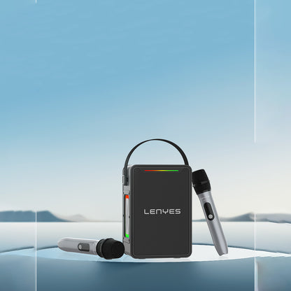 Lenyes S857 RGB Işıklı Çift Mikrofonlu Taşınabilir TWS Bluetooth Speaker Hoparlör v5.3 Siyah