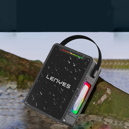 Lenyes S857 RGB Işıklı Çift Mikrofonlu Taşınabilir TWS Bluetooth Speaker Hoparlör v5.3 Siyah