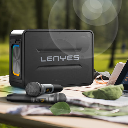 Lenyes S859 RGB Işıklı Çift Mikrofonlu TWS Bluetooth Speaker Hoparlör v5.3 Siyah