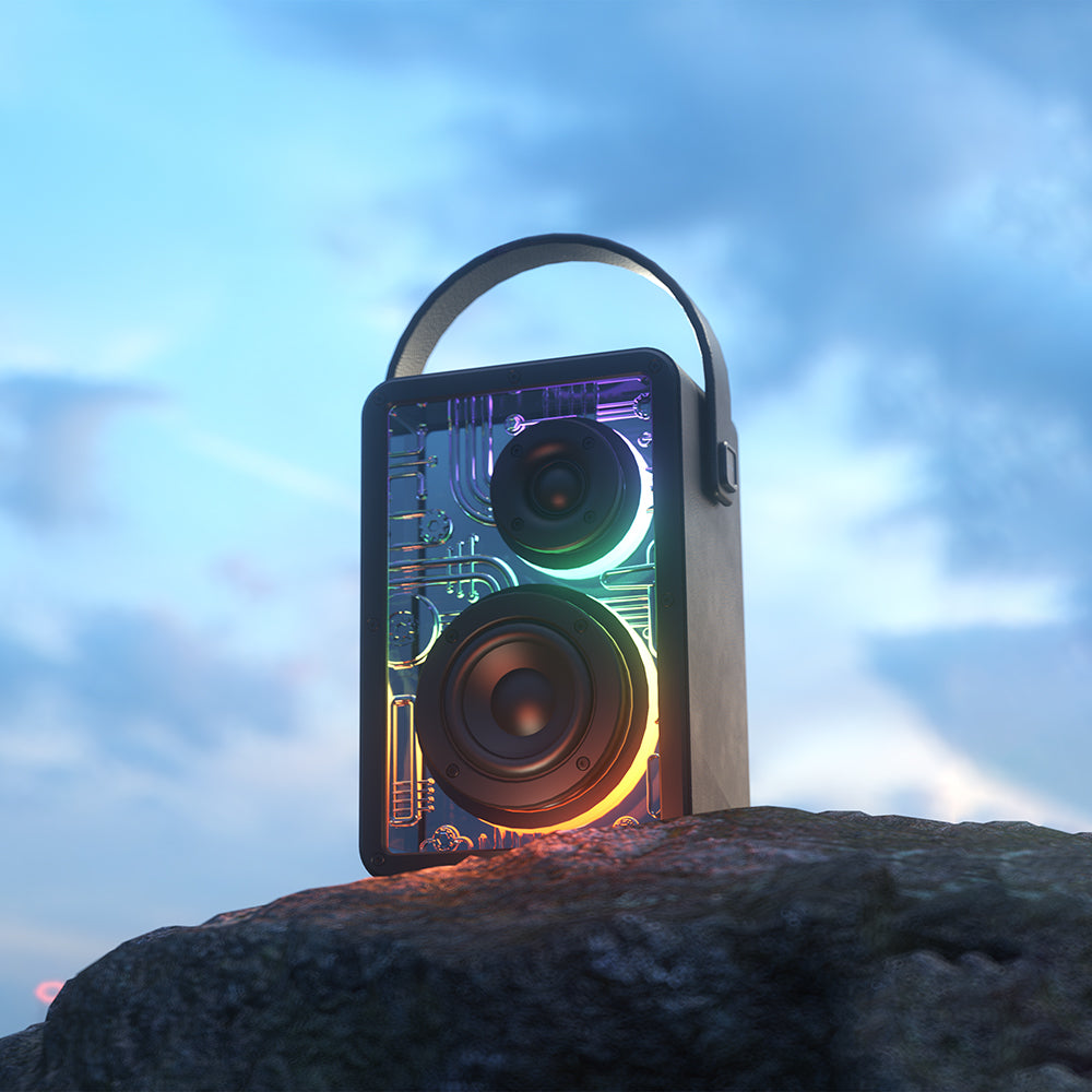 Lenyes S860 RGB Işıklı Taşınabilir Bluetooth Speaker Hoparlör v5.3 Siyah