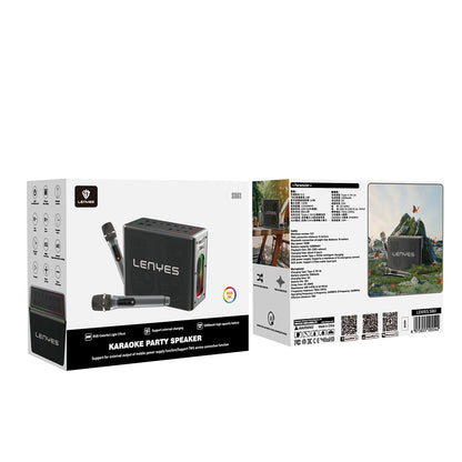 Lenyes S861 12.000mAh Powerbank Özellikli Çift Mikrofonlu Bluetooth Speaker Hoparlör v5.0 Siyah