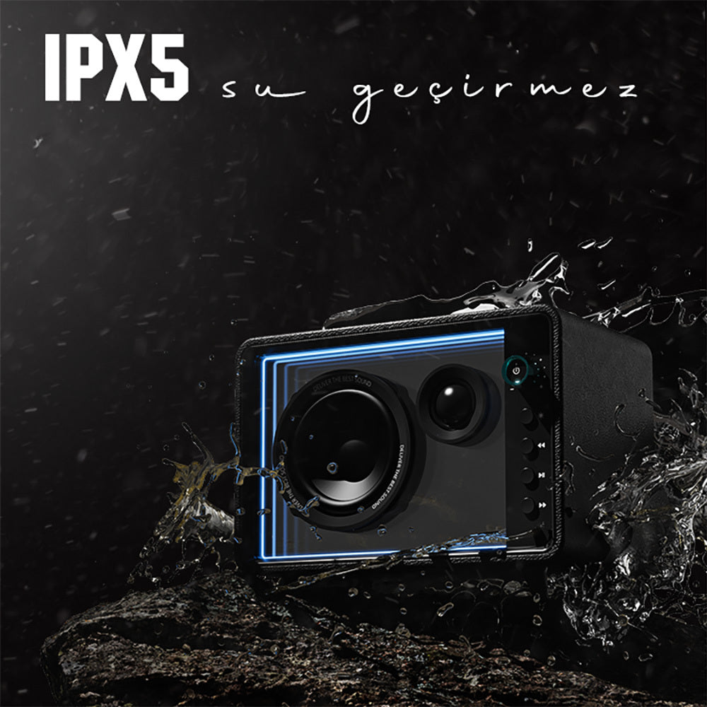 Lenyes S862 Su Geçirmez Mikrofonlu Çoklu Giriş Karaoke Bluetooth Hoparlör v5.3 120W Siyah