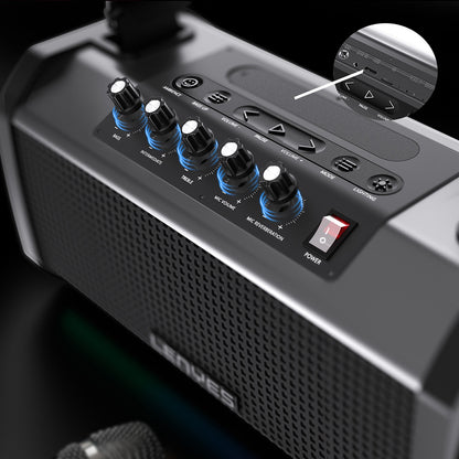 Lenyes S863 RGB Led Işıklı Mikrofonlu TWS Bluetooth Speaker Hoparlör v5.3 Siyah